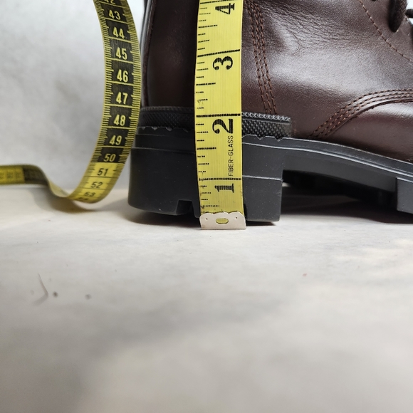 Size 6.5 Platform boot Leather Chunky combat boot Brown color STEVE MADDEN - Picture 15 of 15